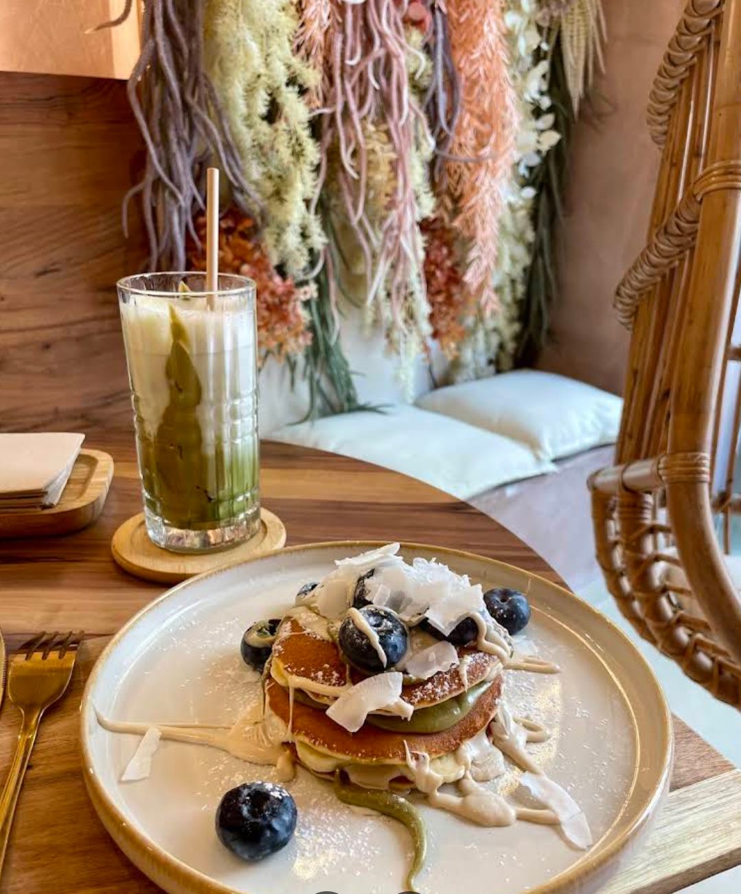Pancakes con matcha